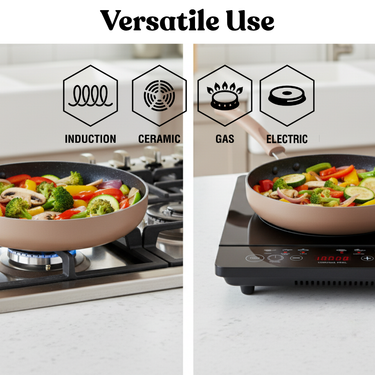 Induction Fry Pan with Glass Lid - Biscoff Collection