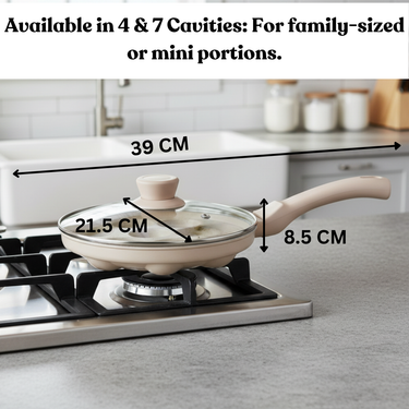 Induction Base Appa Patra with Glass Lid - Biscoff Collection