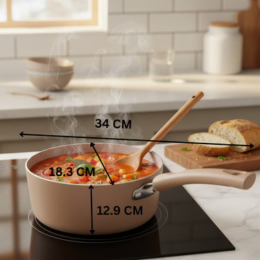 Induction Sauce Pan with Glass Lid - Biscoff Collection