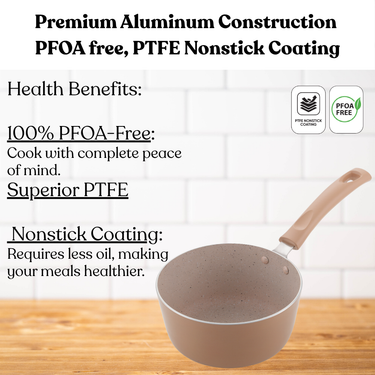 Induction Sauce Pan with Glass Lid - Biscoff Collection