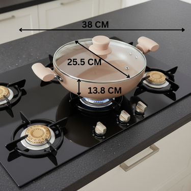 Induction Kadhai with Glass Lid - Biscoff Collection