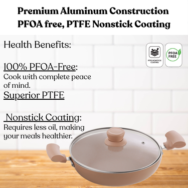 Induction Kadhai with Glass Lid - Biscoff Collection