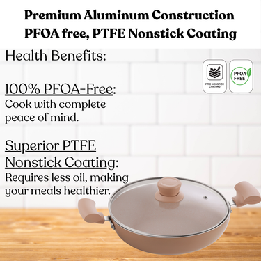 Induction Kadhai with Glass Lid - Biscoff Collection