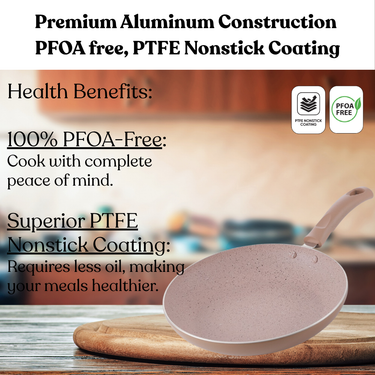 Induction taper Pan with Glass Lid (Size 230) - Biscoff Collection