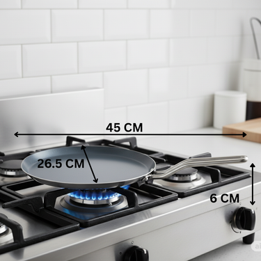 Triply Dosa Tawa with SS Wire handle Induction Without Lid (Size 260) - Tricera Collection