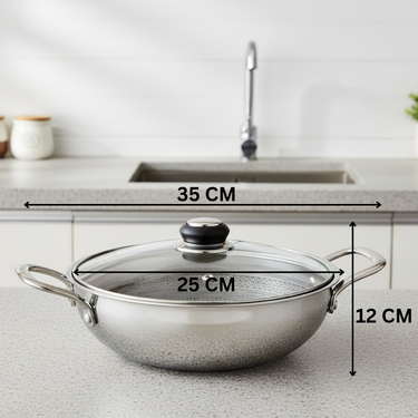 Induction Kadhai with SS Wire Handle -  Mystique Mandala Triply Series