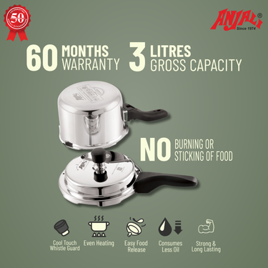 3L TERRA TRIPLY STRAIGHT INDUCTION COOKER - OUTER LID