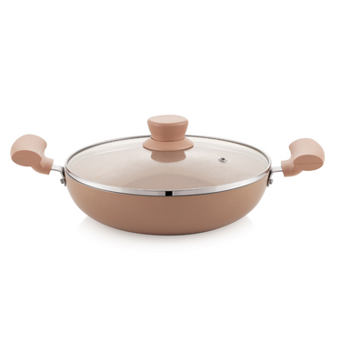 Induction Kadhai with Glass Lid - Biscoff Collection