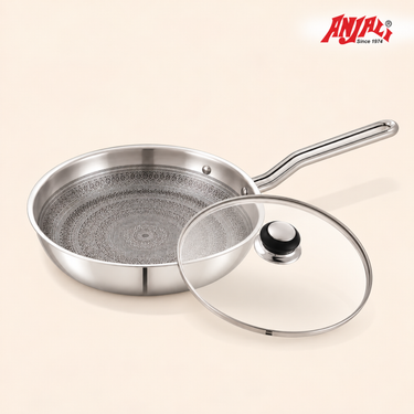 Fry Pan with Induction with SS Wire Handle -  Mystique Mandala Triply Series