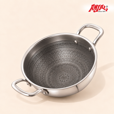 Induction Kadhai with SS Wire Handle -  Mystique Mandala Triply Series