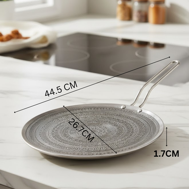 Dosa Tawa with Induction with SS Wire Handle -  Mystique Mandala Triply Series