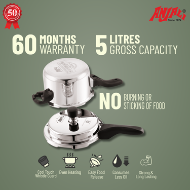 5L TERRA TRIPLY STRAIGHT INDUCTION COOKER - OUTER LID