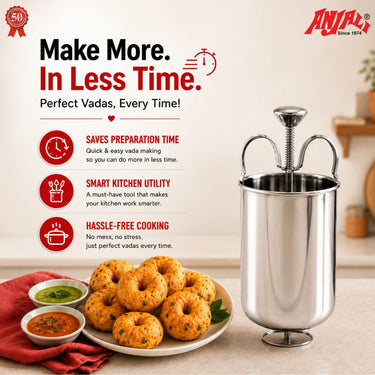 Stainless Steel Menduwada Maker – Perfectly Shaped and Crisp Every Time