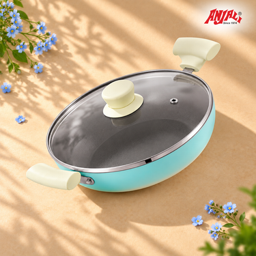 Induction Kadhai with Glass Lid  - Santorini Collection