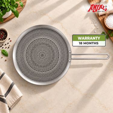 Dosa Tawa with Induction with SS Wire Handle -  Mystique Mandala Triply Series