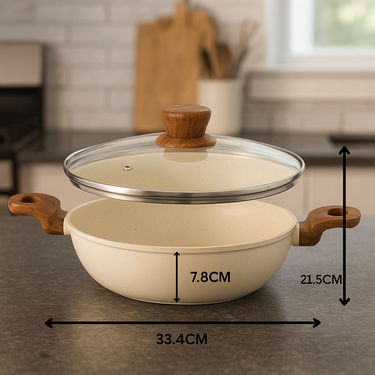 Kadhai with Glass Lid - Crema Dusk Collection