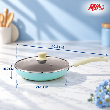 Induction Taper Pan with Glass Lid (Size 230) - Santorini Collection