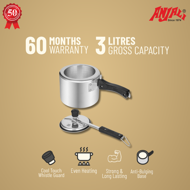 3L AERO ALUMINIUM  STRAIGHT GAS COOKER - INNER LID