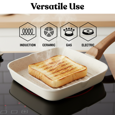 Square Grill Pan without Lid (Size 270) - Crema Dusk Collection