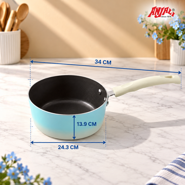Induction Sauce Pan with Glass Lid (1.5 Litre) - Santorini Collection