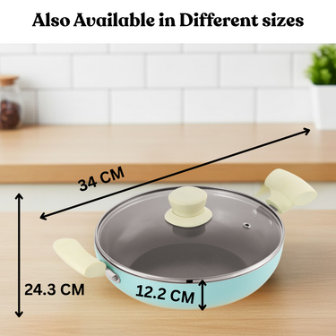 Induction Kadhai with Glass Lid  - Santorini Collection