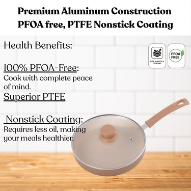 Induction Fry Pan with Glass Lid - Biscoff Collection