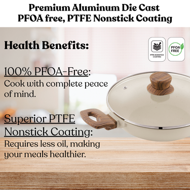 Kadhai with Glass Lid - Crema Dusk Collection