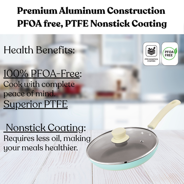 Induction Taper Pan with Glass Lid (Size 230) - Santorini Collection