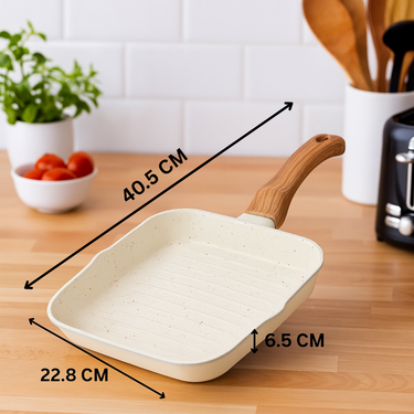 Square Grill Pan without Lid (Size 270) - Crema Dusk Collection