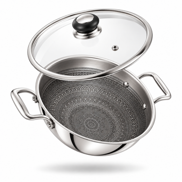 Induction Kadhai with SS Wire Handle -  Mystique Mandala Triply Series