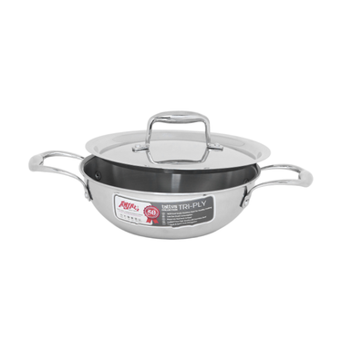Tri-Ply Kadai with SS Lid - Tattva Collection