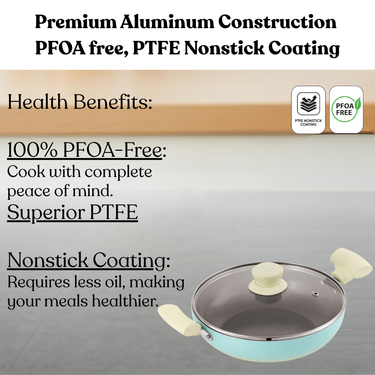 Induction Kadhai with Glass Lid  - Santorini Collection