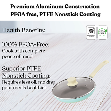 Induction Taper Pan with Glass Lid (Size 230) - Santorini Collection